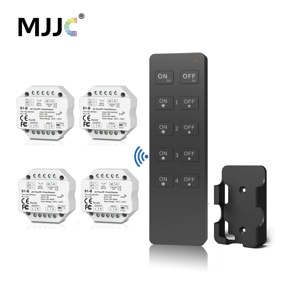 MJJC LED Dimmer Switch 110V 220V 230V AC Triac Dimer 220 Volts WIFI Wireless Remote Control for Bulb Light Lamp S1-B | Лампы и