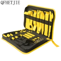 qfhetjie car accessories audio interior disassembly tool 19 pieces of pry plate screwdriver lamp clamp key modification tool