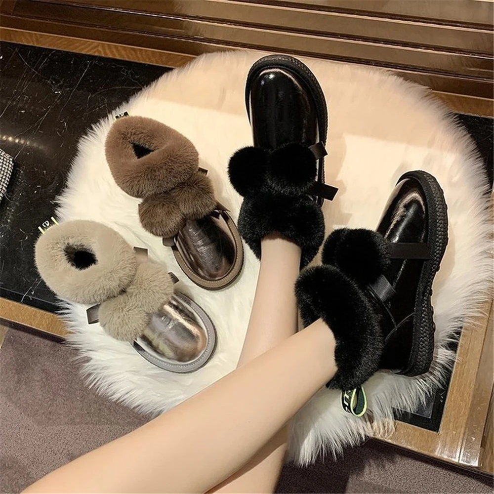 

DEEZLA High quality Snow Boots Women Winter Cotton Shoes Woman Waterproof Leather Wool Ankle Boots Female Silver black 2021 New