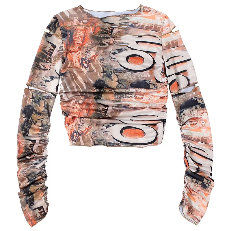 

2021 Summer Stacked Cut-out Hole Women tshirt Gothic Streetwear Fashion Graphic Casual Basic Tees woman Selling New