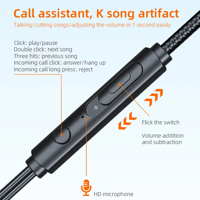 Проводные наушники с басами стереонаушники музыкальные спортивные игровая