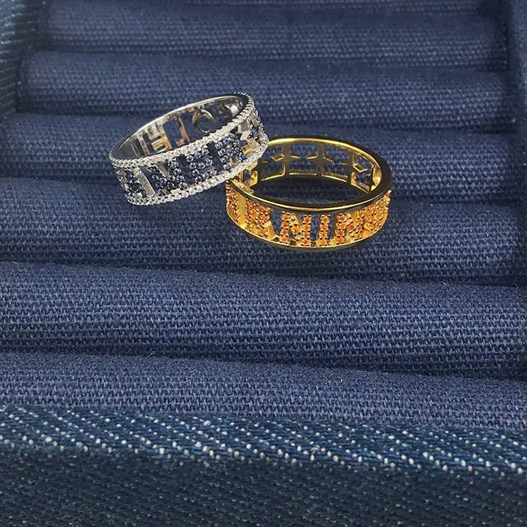 Новый бренд Монако ювелирные изделия в форме буквы предупреждение кольцо цвет