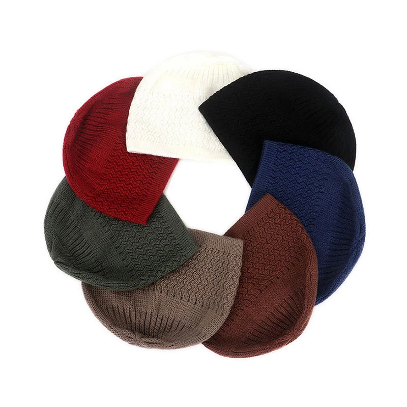 

All-match Autumn And Winter Caps Thick Men Keep Warm Knitted Hats High Quality Classic Pullover Hats Keep Warm Baotou Caps