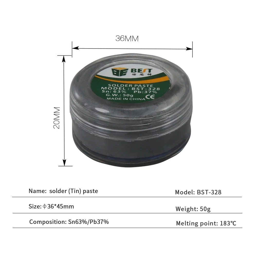 Jyrkior BST 328 50 г Sn63 / Pb37 Оловянная паста свинцовая паяльная сварочный флюс для PCB BGA SMD