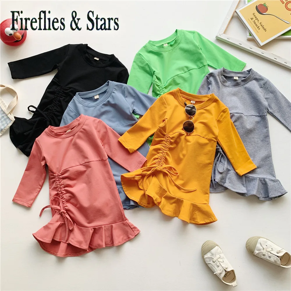 Демисезонное длинное платье-футболка для девочек 1-6 лет | Детская одежда и обувь