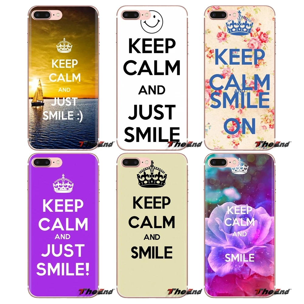 Для Samsung Galaxy J1 J2 J3 J4 J5 J6 J7 J8 плюс 2018 Prime 2015 2016 2017 с надписью Keep calm and просто улыбка на