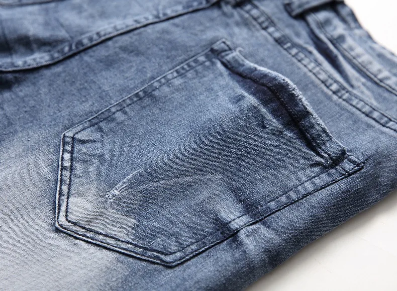 

2D CROSS-BORDER JEANS Men trends straight tube stretch hole jeans custom logo print on product and package from 1pc dropship