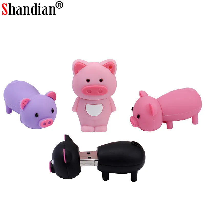 

SHANDIAN Pen Drive Cartoon Pink Pig Pendrive 4GB 8GB 16GB 32GB 64GB Usb Flash Drive USB 2.0 Flash Memory Stick Disk on key Gift