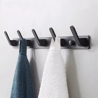thicken aluminum robe hooks wall hang mounted towel hook black clothes hook kitchen towel hook 3456 hooks bathroom hardware