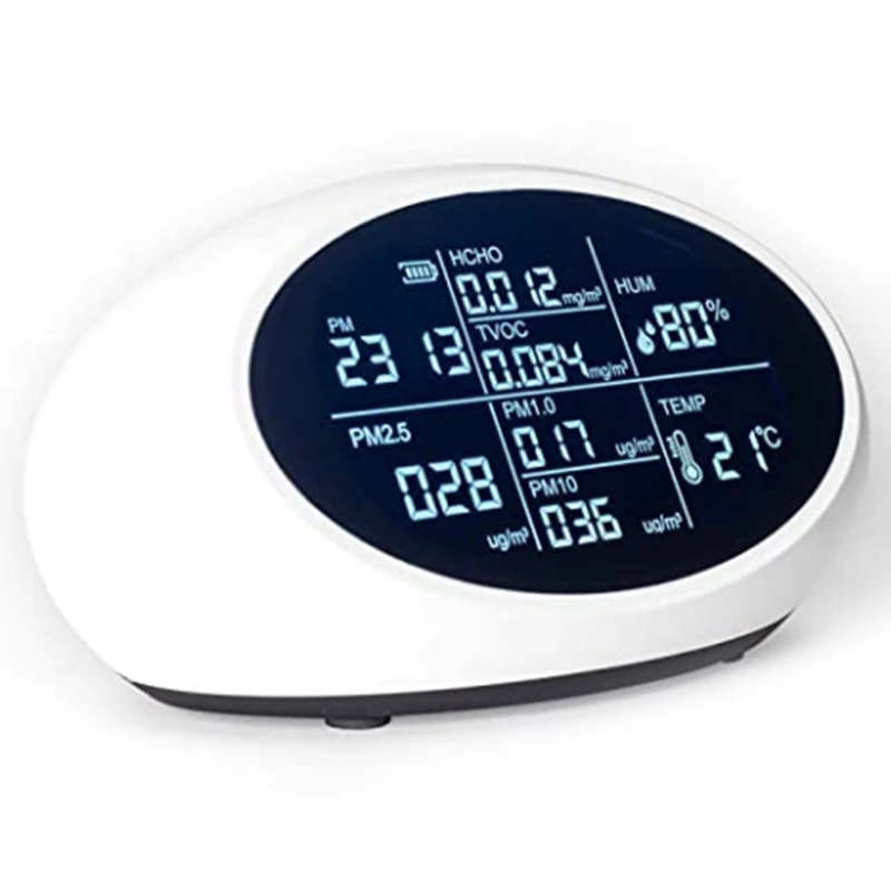 

Formaldehyde Detector Air Quality Monitor Indoor Air Quality Monitor for Humidity,Temperature,PM2.5/PM10 HCHO TVOC
