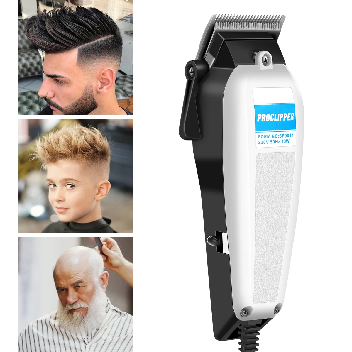 Машинка для стрижки волос 14 Вт с 4 направляющими европейская вилка | Красота и