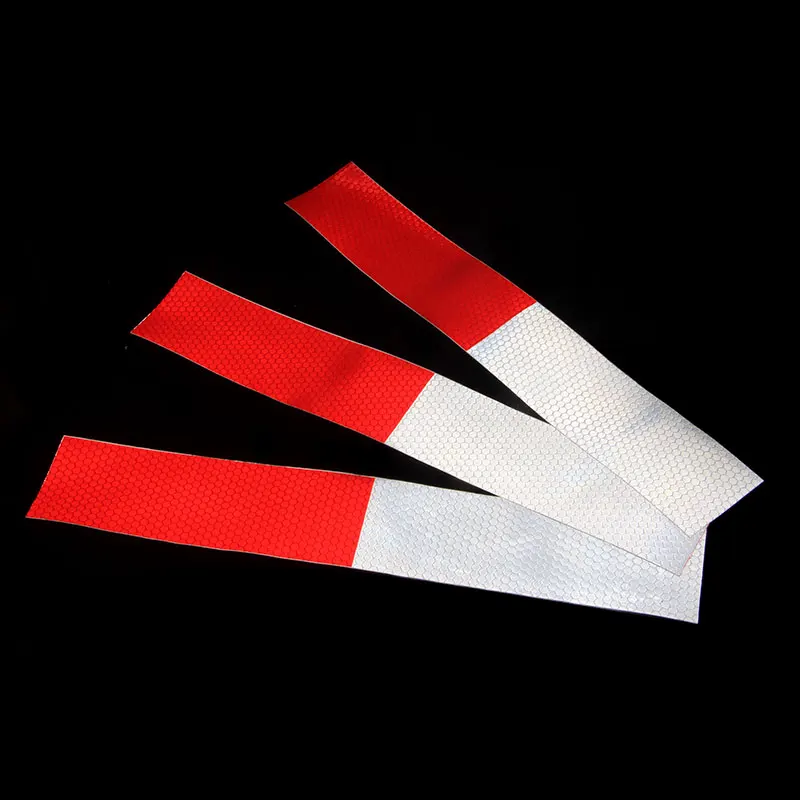 

Reflective Stripe Stickers Motorcycle Red White Decoration Adhesive Tape Auto Hazard Warning On Car Dump Truck Recycle Bin 10Pcs