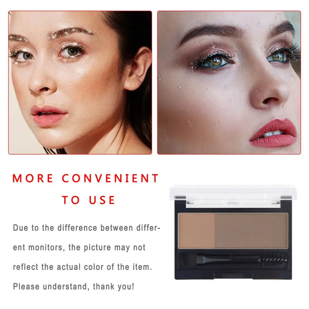 

Two Colors Eyebrow Powder04# With Eyebrow Stamp Lasting Makeup Supplies Light Brown And Dark Brown Eyebrow Powder