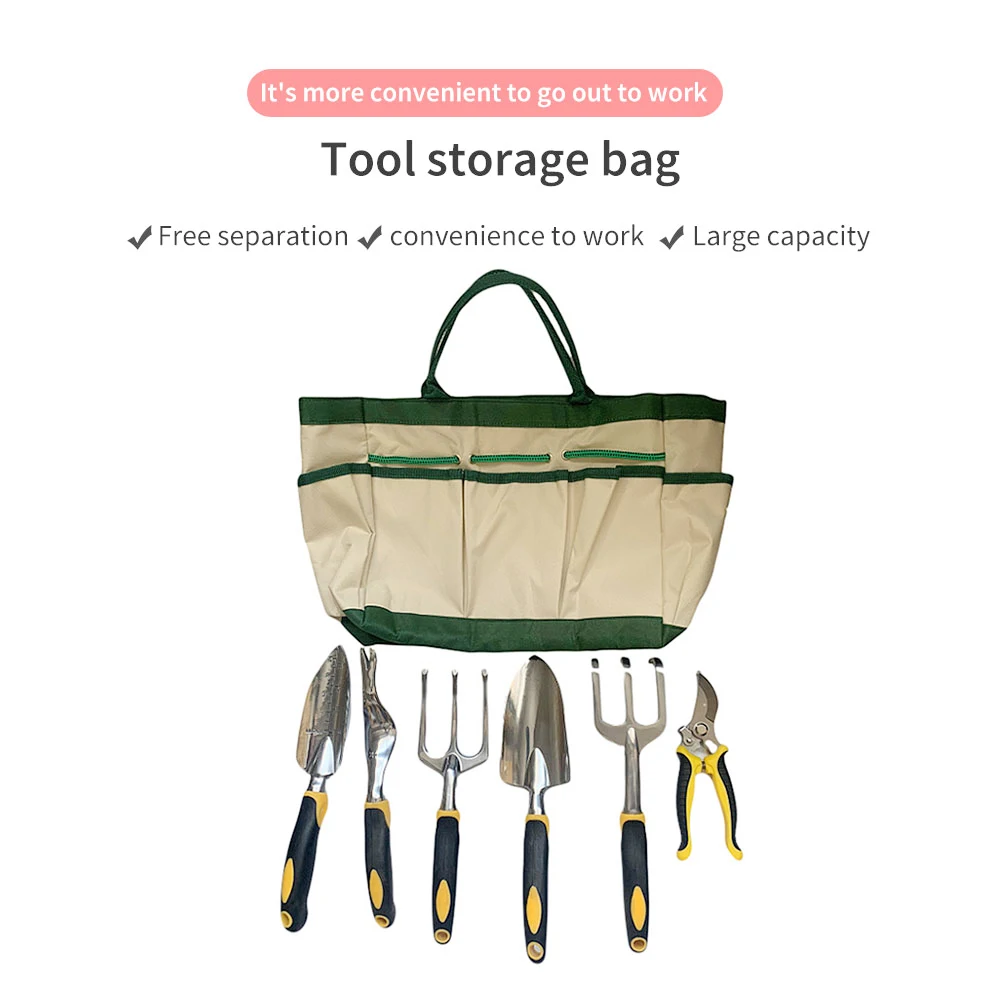 

Multi-Pocket Gardening Tool Storage Bag Oxford Cloth Handbag Shovels Rakes Screwdrivers Organizer Tote Garden Accessories