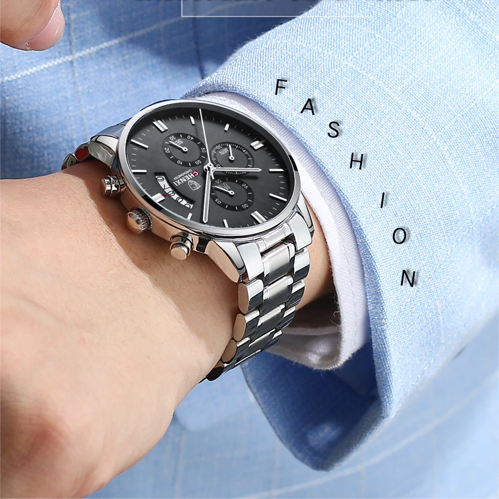 

CHENXI 2020 new mens watches Top brand Luxury quartz multifunction sports watch for men automatic chronograph waterproof clock