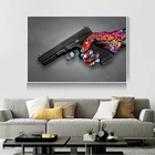 Художественная Картина граффити Руки Gunner, вдохновляющая Картина на холсте, настенные постеры, принты, настенные картины для офиса и дома, декоративные картины