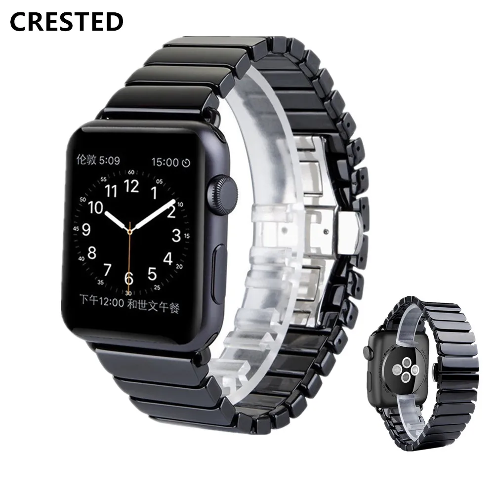 Керамический ремешок для apple watch Band apple watch 5 4 3 44 мм/40 мм iwatch band 42 мм/38 мм correa Link браслет ремень аксессуары для часов
