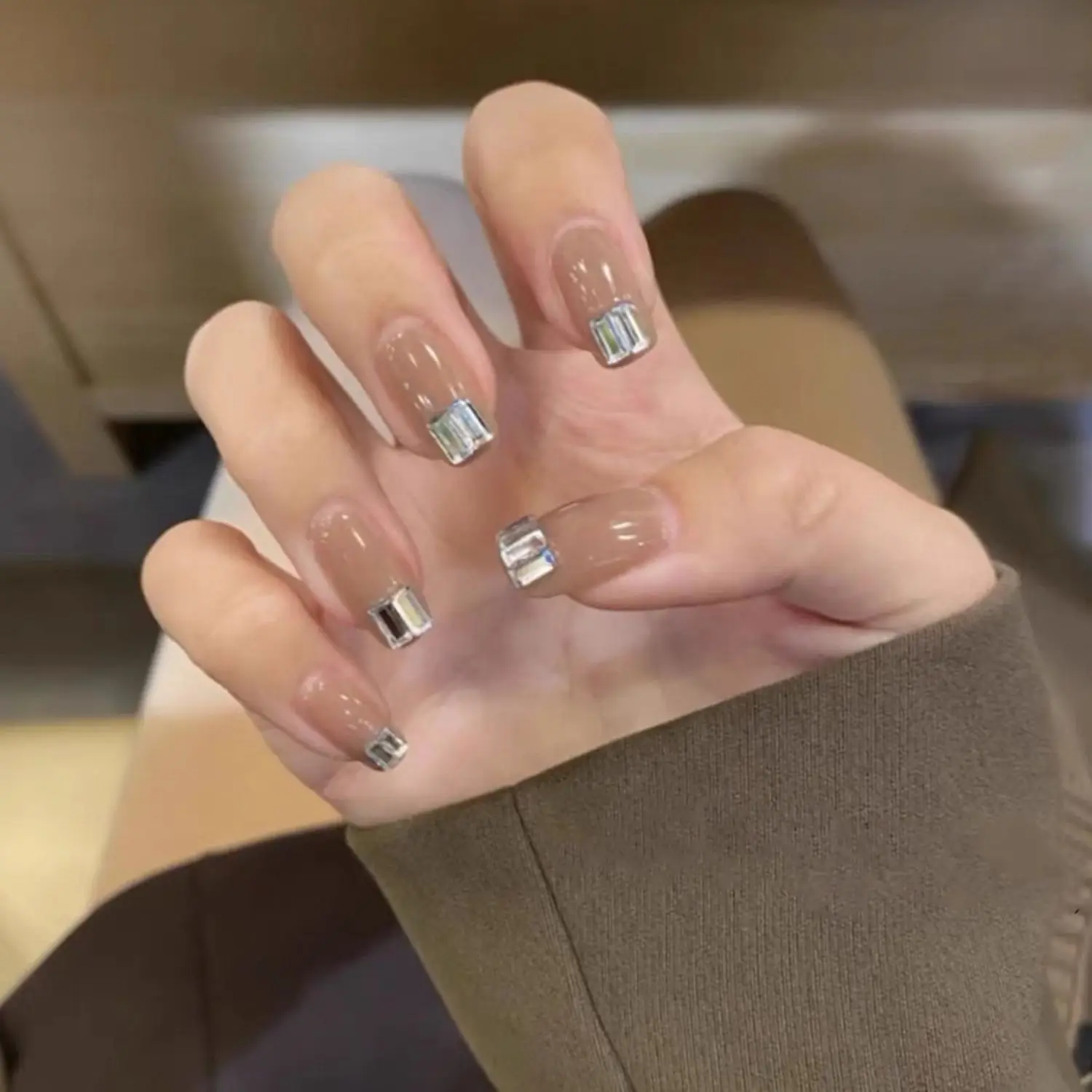 

24pcs/Box Short Artificial Manicure Tool Women Fashion Nail Tips Fake Nails Round Head False Nails Wearable