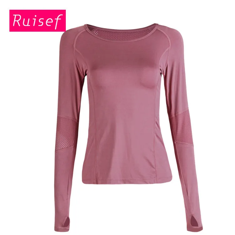 Чистый красный Новый стиль спортивные жен. Футболка с длинными рукавами костюмы