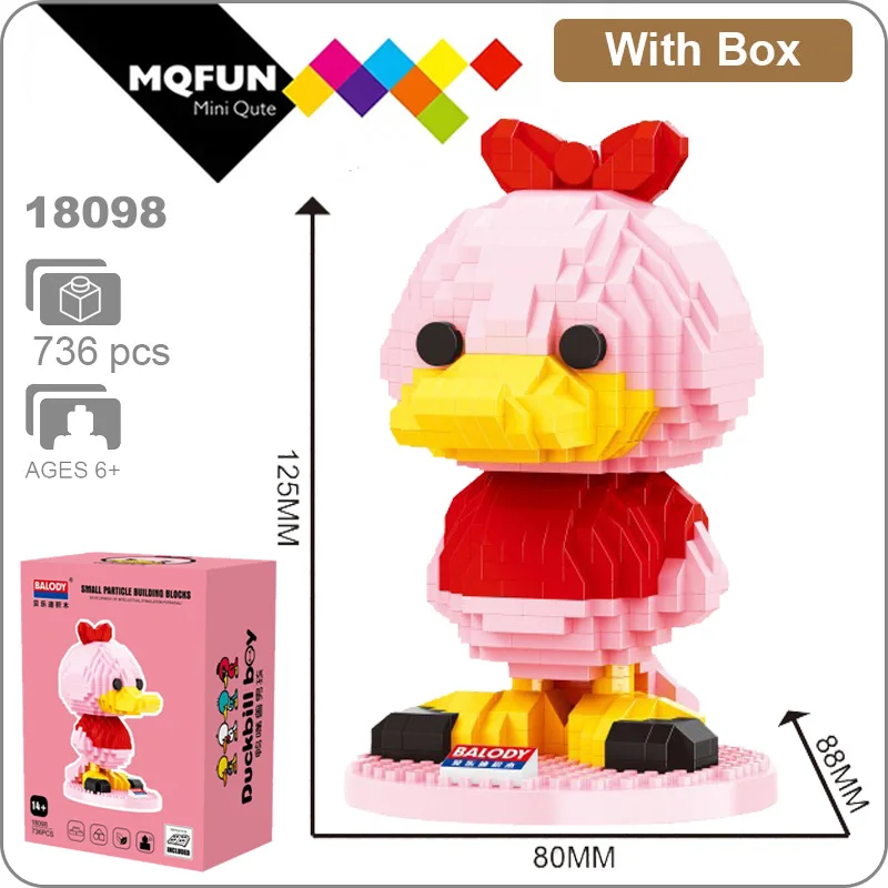 3D модель мультяшного утка Balody Duckbill сделай сам мини конструктор с бриллиантами