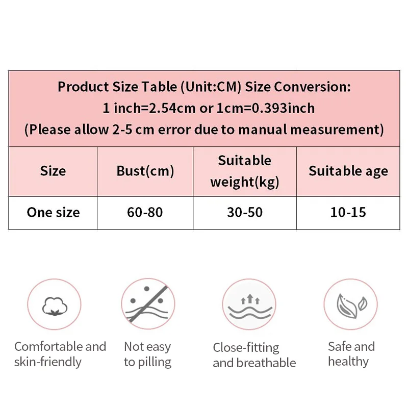 

Girls Sports Bra for Teen Kids Wireless Underwear Teenage Training Bra Cotton Vest Students Thin Underwear Soft Undercloth