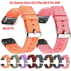 Ремешок из нейлона для Garmin Fenix 6 6X Pro 5 5X Plus, быстросъемный плетеный браслет для наручных часов Forerunner 945, 22 26 мм