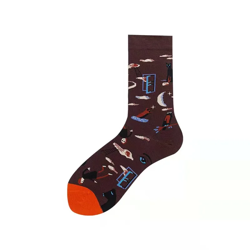 

Spring And Autumn European And American Stockings Women's ashion Street Creative Abstract Retro Couple Stockings