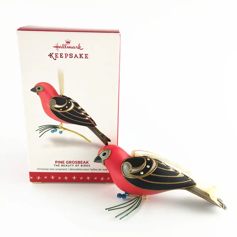 

Authentic American hallmark hymanson wax beak downer finch Beautiful Bird Pendant scene decoration