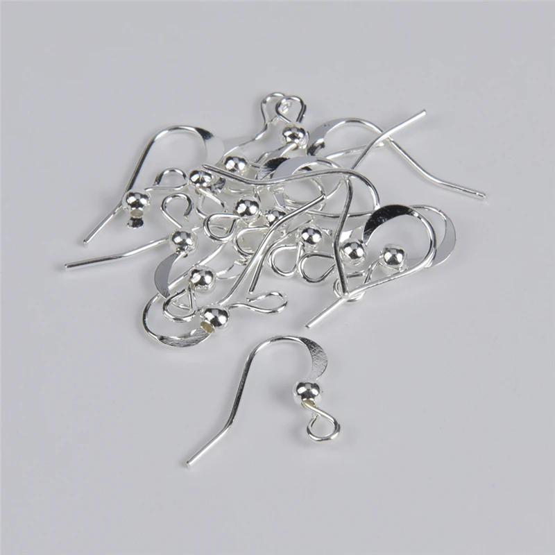 

100Pcs/Lot 19*18mm Earring Hooks with Beads Gold Silver Color DIY Ear Accessories for Jewelry Making Supplies