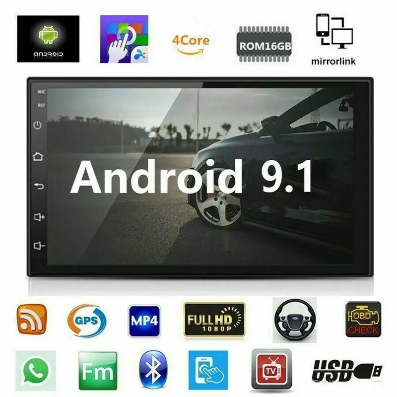 

7inch Double 2 din Car Radio Multimedia Player GPS Android 9.1Autoradio DAB Head Unit Auto Stereo Mirror Link Wifi Bluetooth