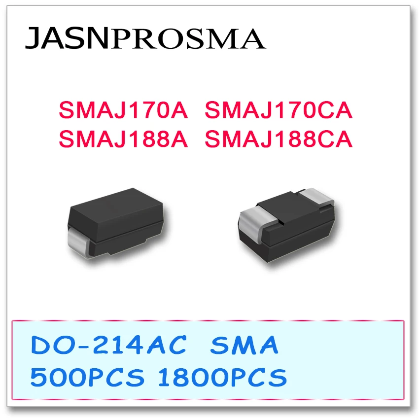 JASNPROSMA 500 шт. 1800 SMAJ SMAJ170 SMAJ170A SMAJ170CA SMAJ188 SMAJ188A SMAJ188CA диод DO214AC | Электроника
