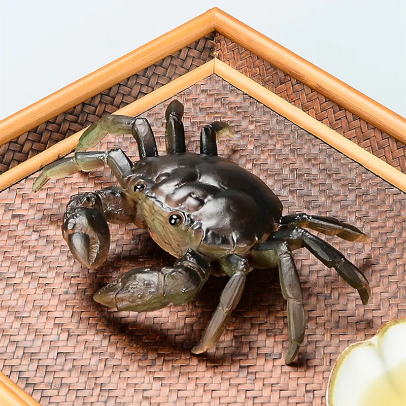

creative crab color change funny ornament resin tea pet home decoration for tea tray Chinese ornament on sales