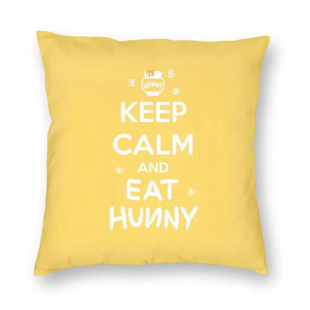 

Квадратный чехол для подушки KEEP CALM Keep Calm Eat Hunny, чехол из полиэстера, льна, бархата, креативный Декор на молнии, чехол для подушки, чехол для ко...