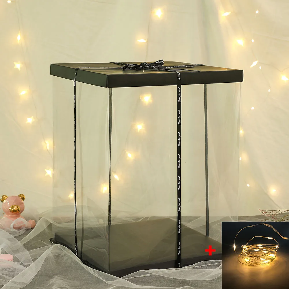 box lamp Лидер продаж 25/40 см медведь розы искусственные цветы для дома, свадьбы, праздника, недорогой браслет Свадебные украшения Подарочная коробка ремесел венок - Цвет: box lamp