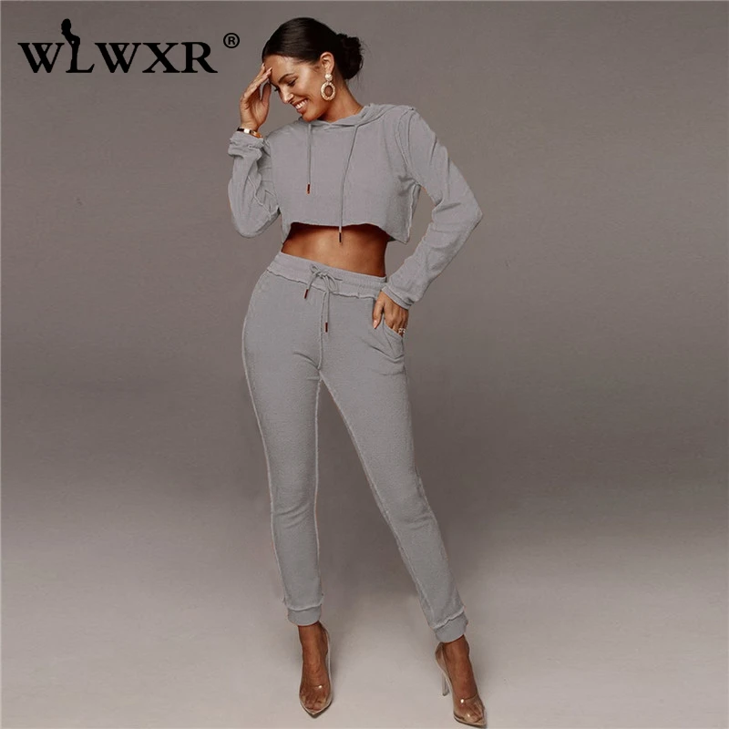 WLWXR повседневный комплект из двух предметов топ и штаны женская розовая одежда