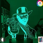 Игра Red Dead выкуп 2 подарок акриловая 3d лампа для игровой комнаты Декор Светильник RDR2 Артур Морган фигурка дети светодиодный светильник