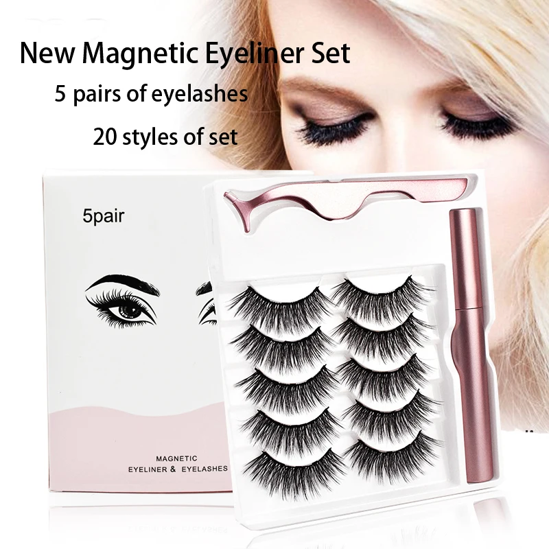 Новинка 5 пар накладные ресницы магнитная подводка для глаз набор магнитный