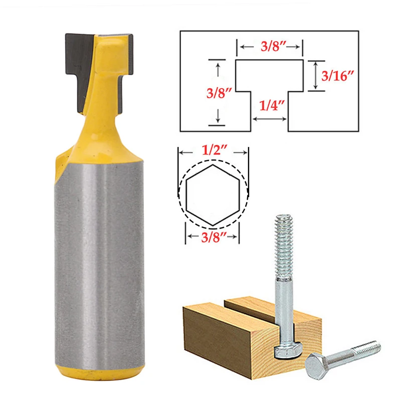 FNICEL Новый хвостовик 1/4 'ɱ/2'' Т-образный слот стальная ручка фрезерный