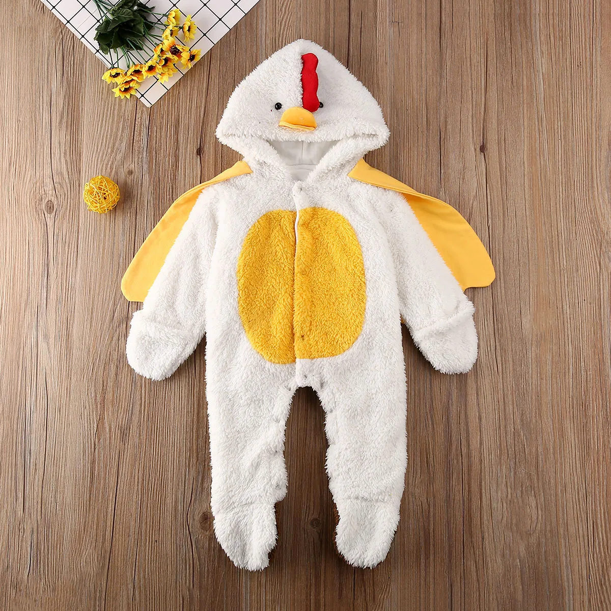 Goocheer Winter Warm Baby Rompers Newborn Infant Boys cartoon Animal Hooded Romper Jumpsuit One Pieces Fleece Outfits |