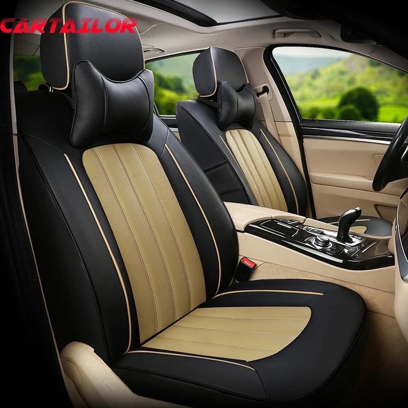 

CARTAILOR Automobiles Seat Covers Cars for Renault Laguna Car Seat Cover Genuine Leather & Leatherette Seats Cushion Support Set