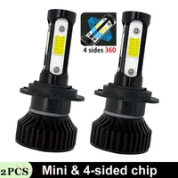 new 4sides mini h7 led bulb headlight h11 9005 9006 hb3 hb4 headlamp lampada beam 20000lm car light 8000k 12v automotivo kit