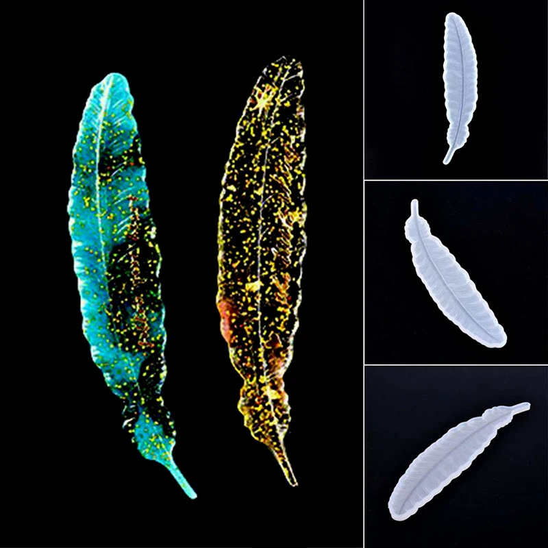 

DIY Bookmark UV Resin Mold Silicone Feather Rectangle Molds For DIY Pendant Charms Keychain Making Jewelry