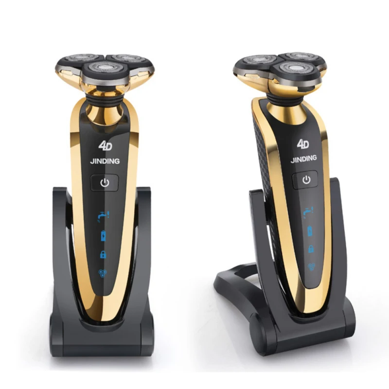JINDING перезаряжаемая электробритва Мужская Водонепроницаемая бритва 4D плавающая