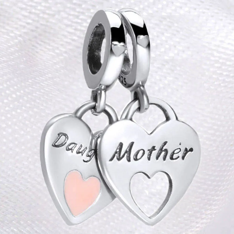 Оригинальное розовое эмалированное украшение для матери и дочери раздельное