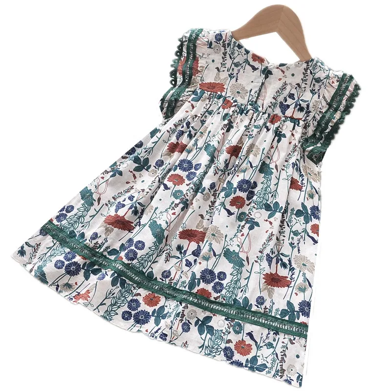 

Baby Girl Summer Dress Floral Dress Elegant Flying Sleeve Boutique Kid Beach Dress Children Clothing Kids Clothes Party dress