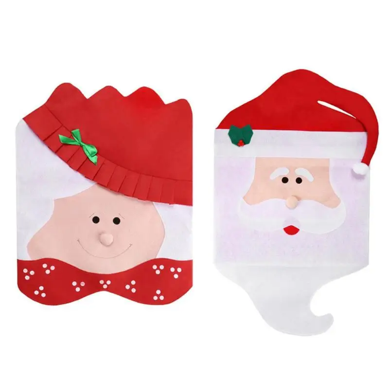 Рождественские чехлы для стульев настольные декоративные подарки Санта Клаус