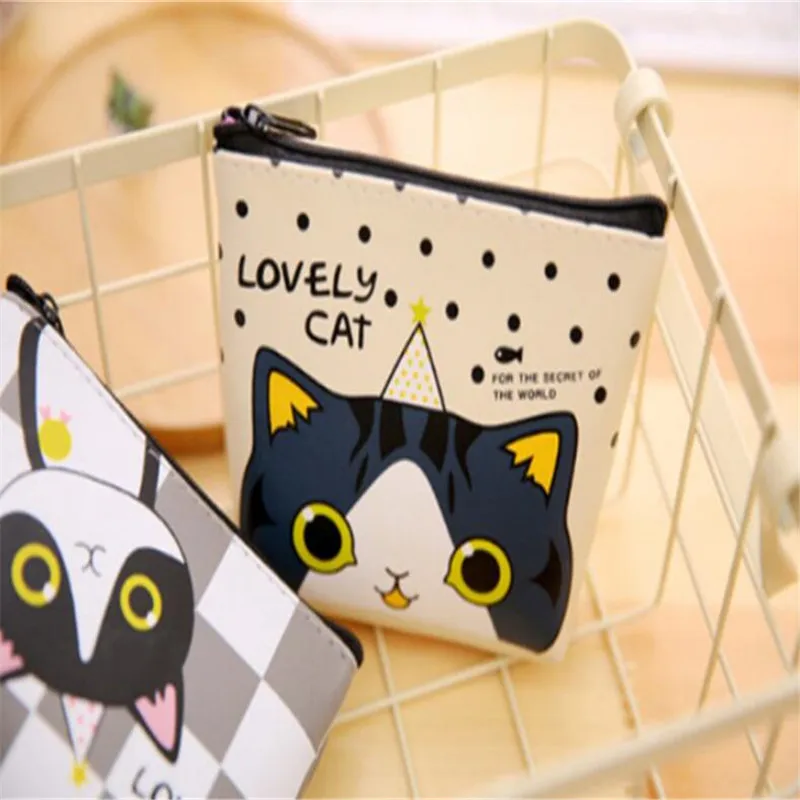 Держатель для денег кошелек монет милый мультяшный на молнии с животными из