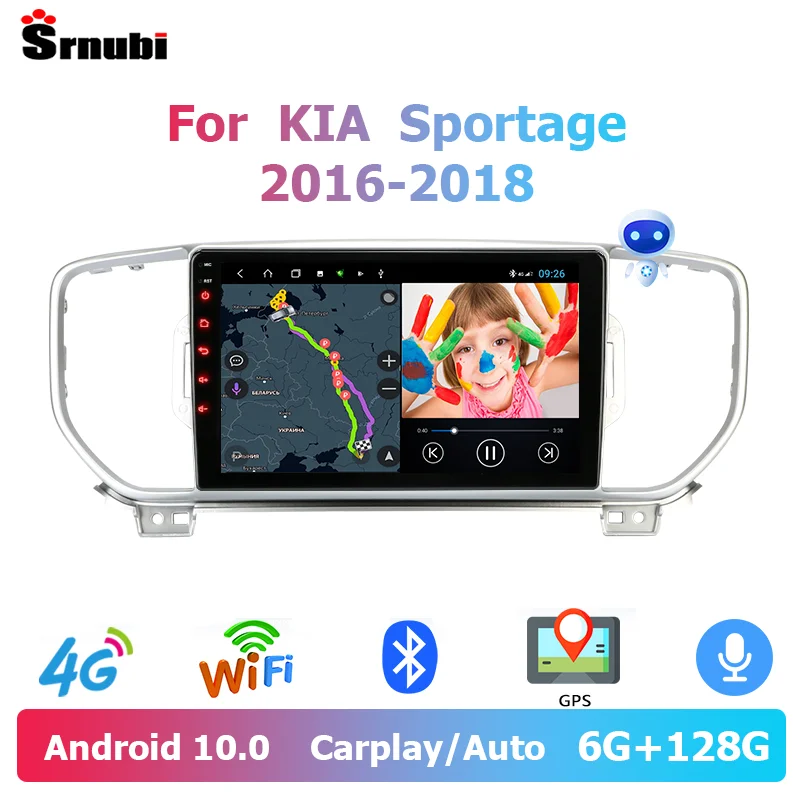 Srnubi Android 10 автомобильный стерео радио мультимедийный видеоплеер динамик DVD для KIA