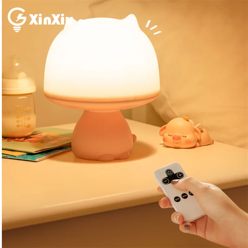 

Ночник для спальни с зарядкой от USB, детская настольная лампа с регулируемой яркостью и дистанционным управлением, 3 цвета, прикроватный све...