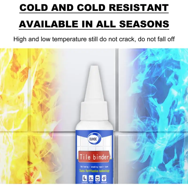 

Tile Adhesive Repair Quick Drying Ceramic Glue Tile Repair Glue Bathroom Porcelain Filling Waterproof Mouldproof Cleaner Glue